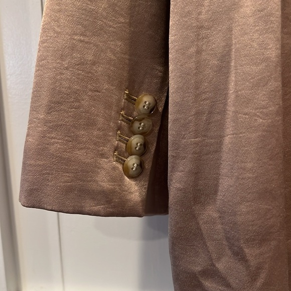 Madewell Gold Satin Oversized Blazer Size 10 - Picture 9 of 13